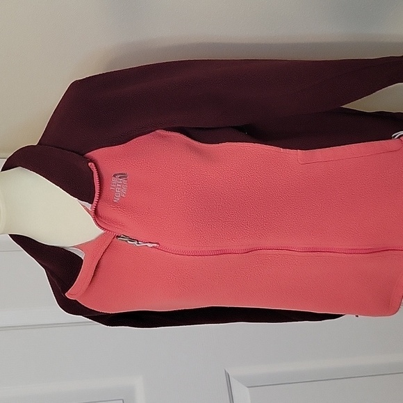 The North Face Berry Pink Red Fleece Full Zip Sweater Jacket Women's L - Picture 4 of 10